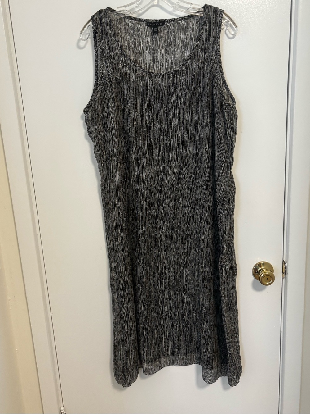 Eileen Fisher Black & Gray Sleeveless Maxi Dress